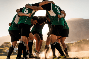 Grupo de jugadores de rugby